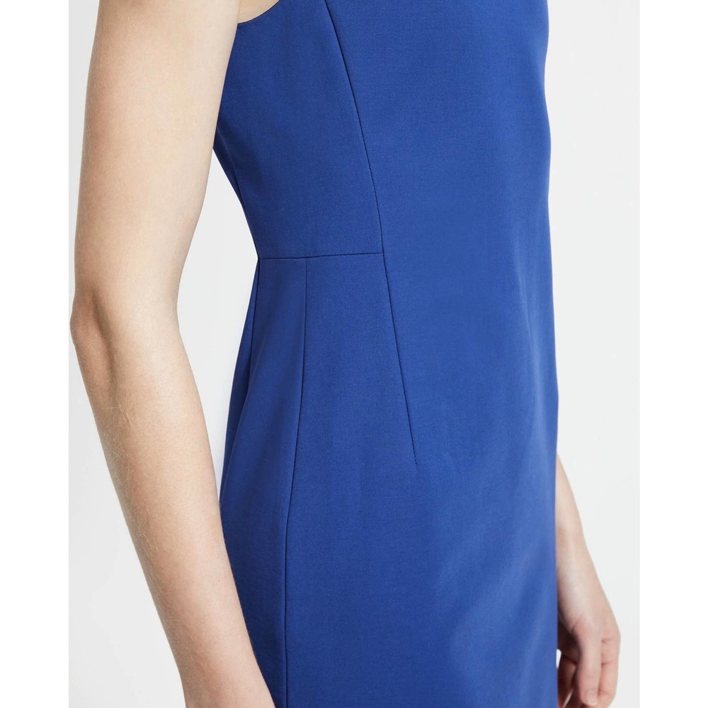 THEORY Dress Womens 6 Blue Fitted Sleeveless Double Stretch Round Neck Navy - Picture 3 of 11